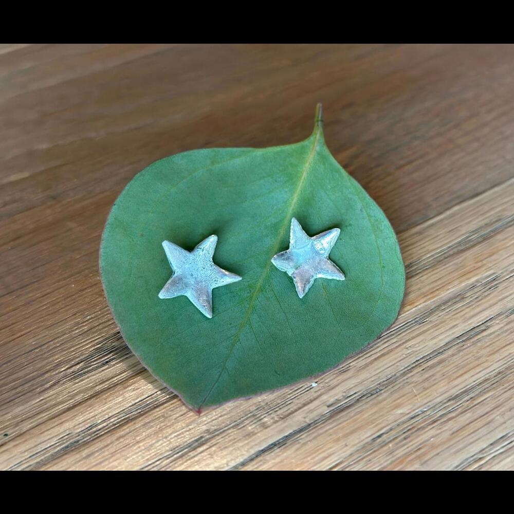 Sterling Concave Star Earrings
